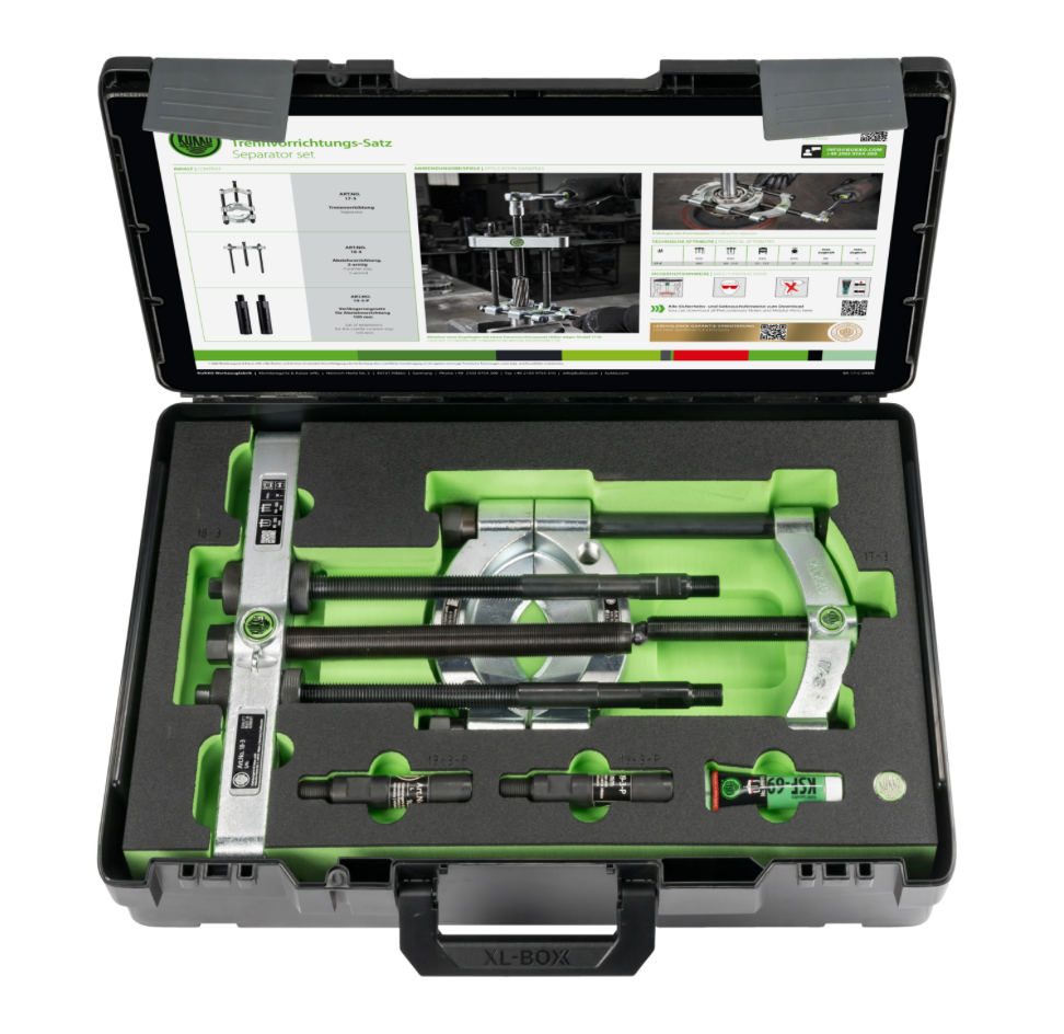 KUKKO 17-C Bearing Separator & Puller Set – 4 Piece Kit (25–155 mm)