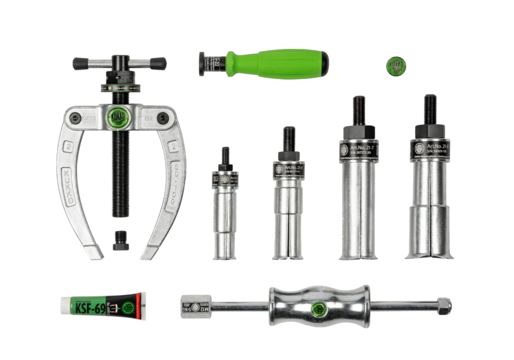 KUKKO K-22-B Ball Bearing Extraction Set – 8 Piece Kit (28–70 mm)