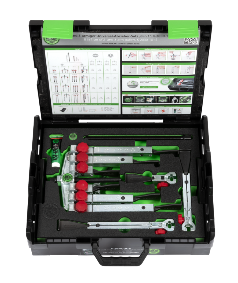 KUKKO K-2030-10+S Universal Puller Set – 13 Piece Quick-Adjust Kit