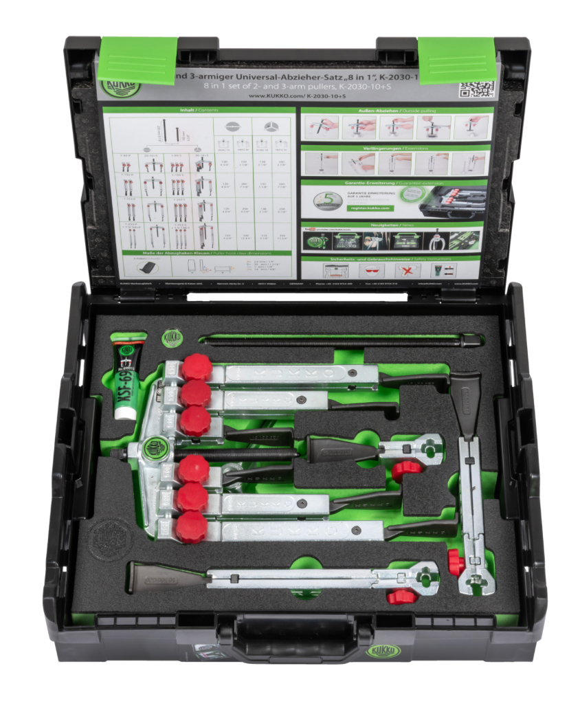 KUKKO K-2030-10+S Universal Puller Set – 13 Piece Quick-Adjust Kit