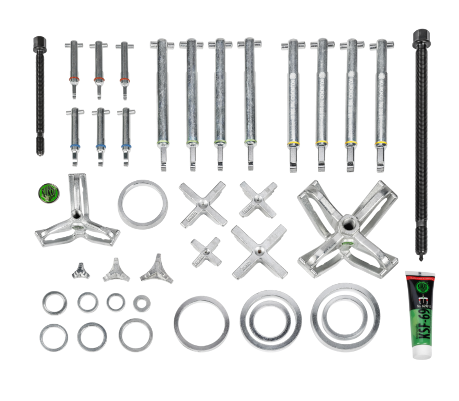 KUKKO K-70-C PULLPO Ball Bearing Puller Set – 38 Piece Kit (10–100 mm)